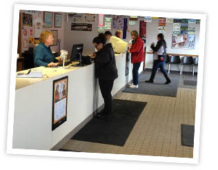 Interior of Apple Valley DMV license tab renewal